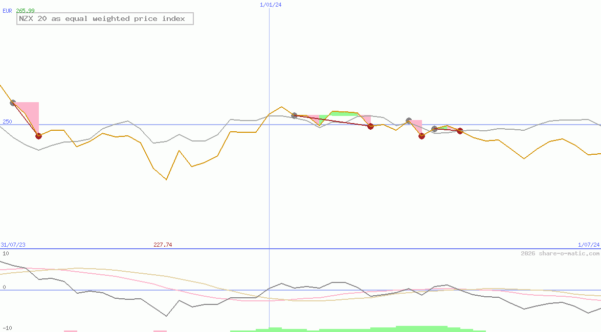 NZX 20 as equal weighted price index